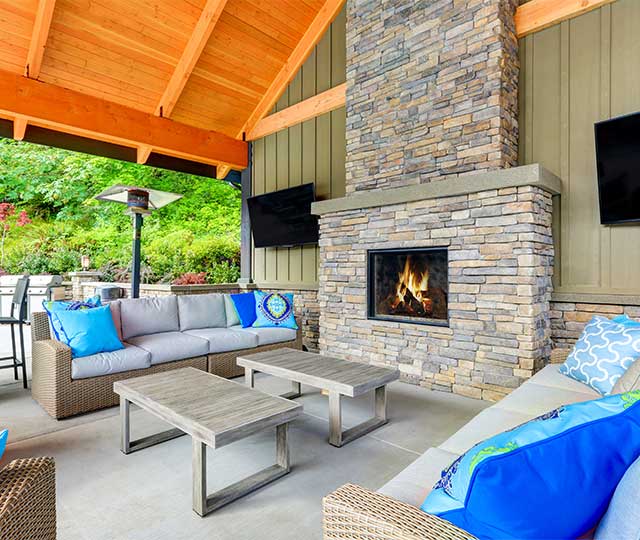 Original Photo-Outdoor Fireplace-Colorado Comfort Products Outdoor Fireplace